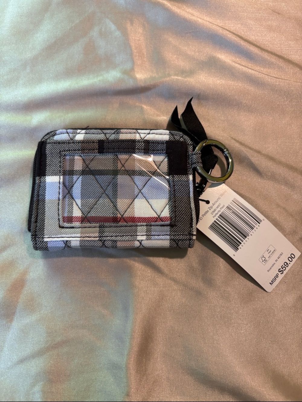 Vera Bradley Petite Zip-Around Wallet Perfectly Plaid